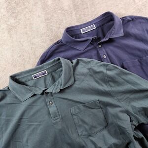 Charles Tyrwhitt Long Sleeve Polo Shirt Mens Size 2XL Cotton Work Pocket Lot